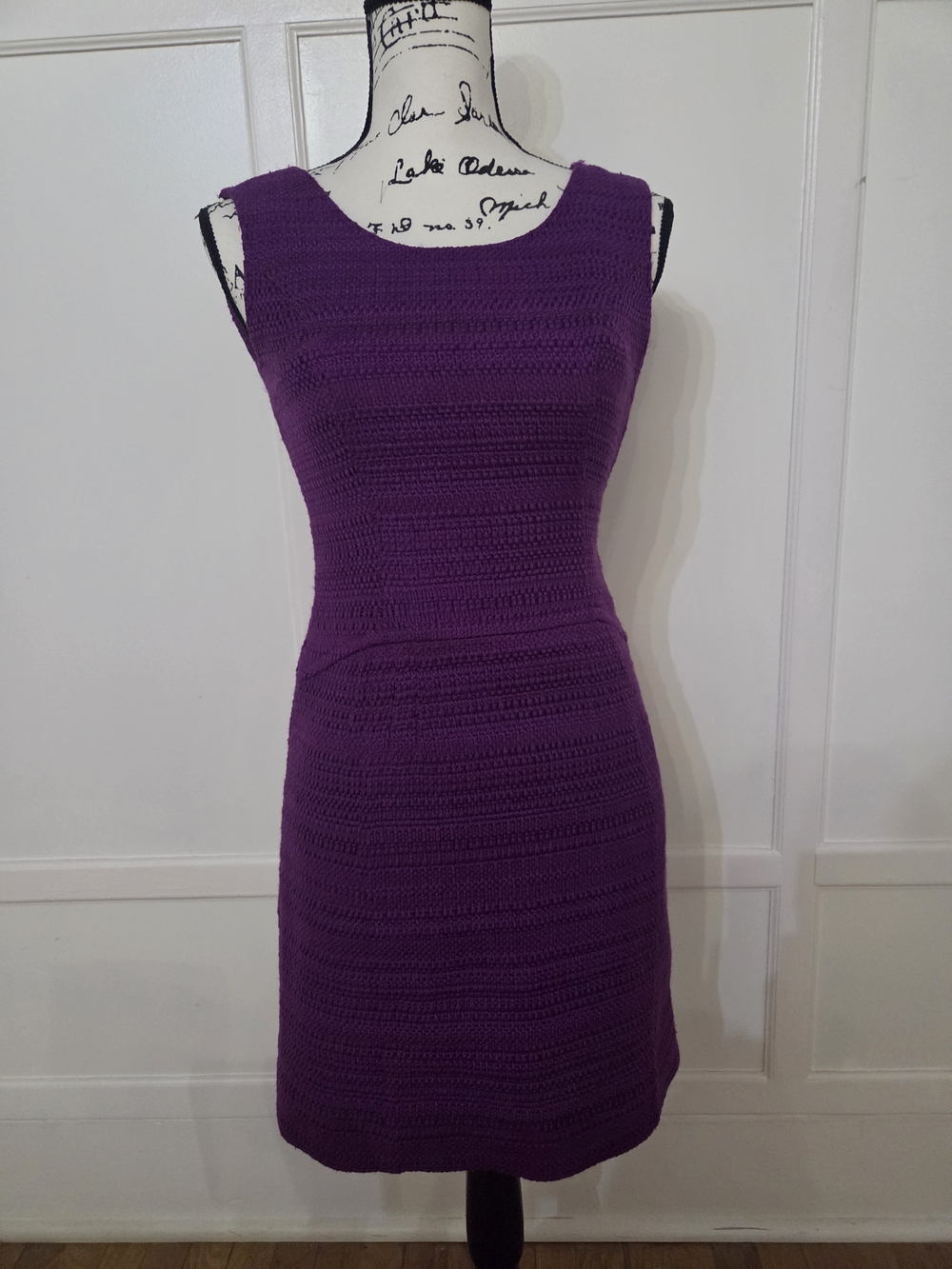 Alberta Ferretti Purple Sleeveless Knit Sheath Dress